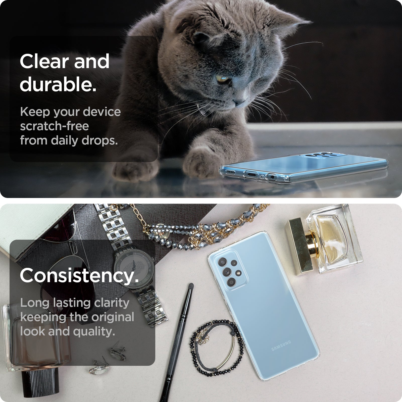 ACS02316 - Galaxy A52 Case Liquid Crystal in Crystal Clear clear and durable. Keep your device scratch free from daily drops. consistency. long lasting clarity keeping the original look and quality.