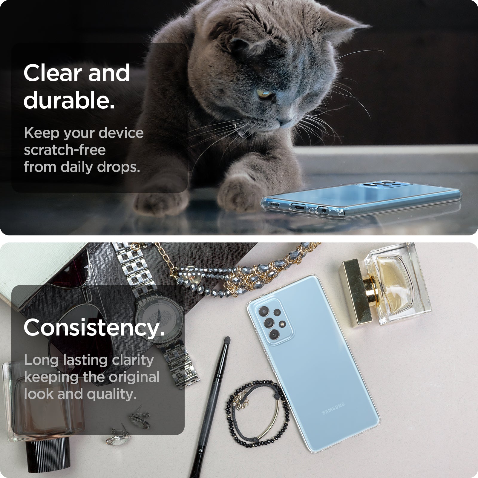 ACS02325 - Galaxy A72 Case Liquid Crystal in Crystal Clear clear and durable. Keep your device scratch free from daily drops. consistency. long lasting clarity keeping the original look and quality.