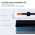 AGL07626 - Galaxy S24 Plus GLAS.tR EZ Fit in Privacy showing includes easy installation kit. Quick and easy to apply. Save your time with the worry-free installation. EZ Fit Tray, Alignment Film and 9H Tempered Glass