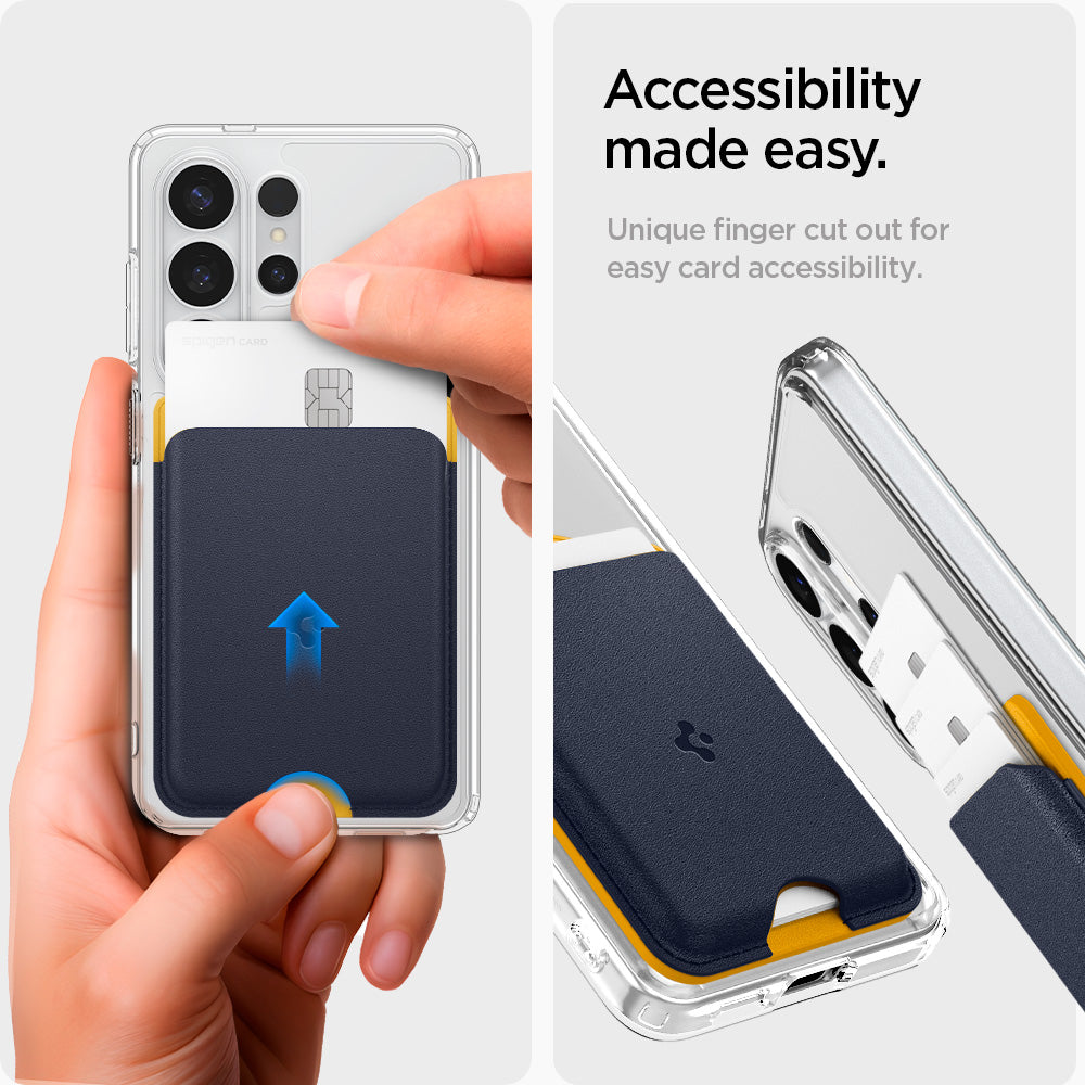 AFA09209 - Galaxy S25 Case MagSafe Card Holder Nano Pop (MagFit) in Blueberry Navy showing accessibility made easy.
