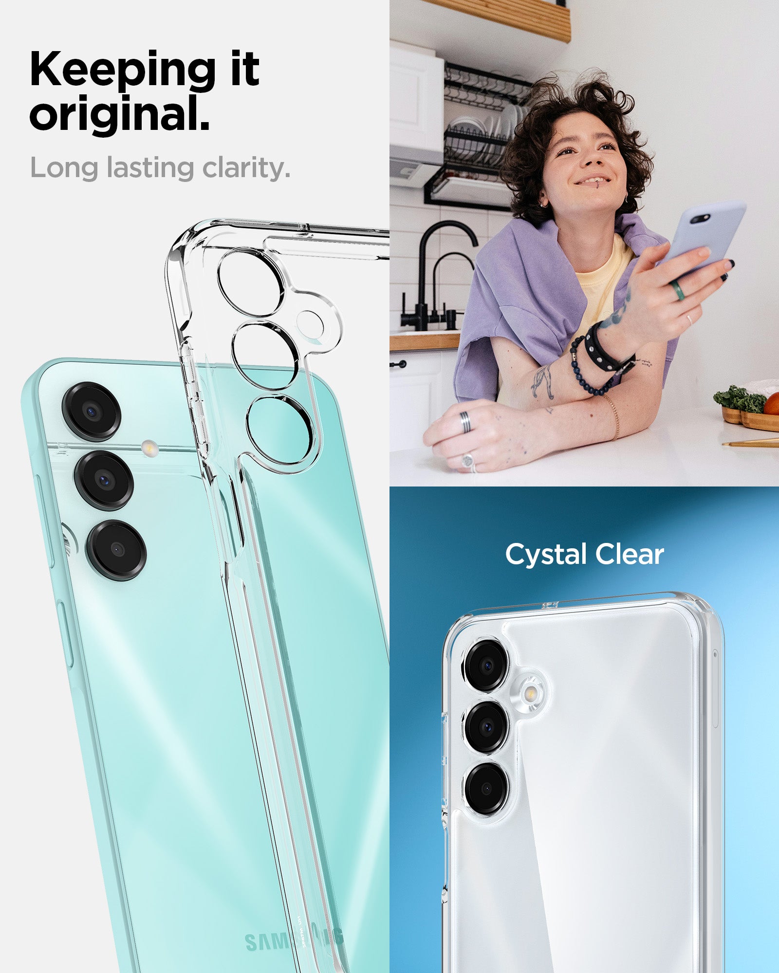 ACS08890 - Galaxy A16 5G Case Ultra Hybrid in Crystal Clear keeping it original. long lasting clarity.