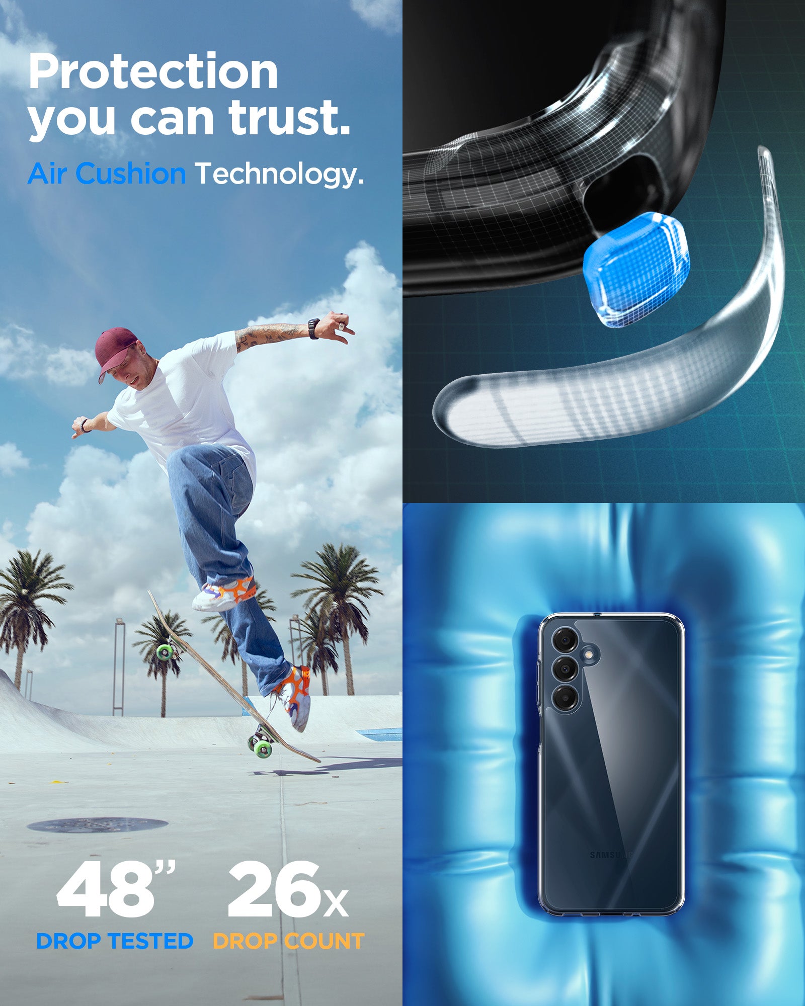 ACS08890 - Galaxy A16 5G Case Ultra Hybrid in Crystal Clear protection you can trust.
