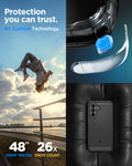 ACS09795 - Spigen Rugged Armor Galaxy A37 5G case with Air Cushion Technology corner detail - 48 inch drop tested, 26x drop count