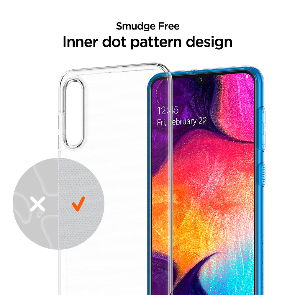 611CS26200 - Galaxy A50 Case Liquid Crystal in Crystal Clear smudge free. Inner dot pattern design.