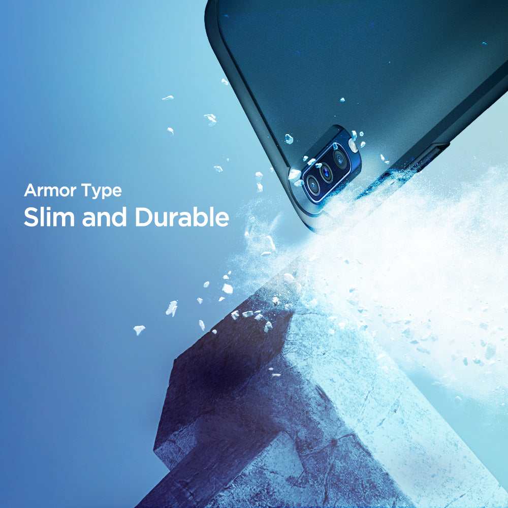 611CS26021 - Galaxy A50 Case Slim Armor in Metal Slate showing the armor type slim and durable