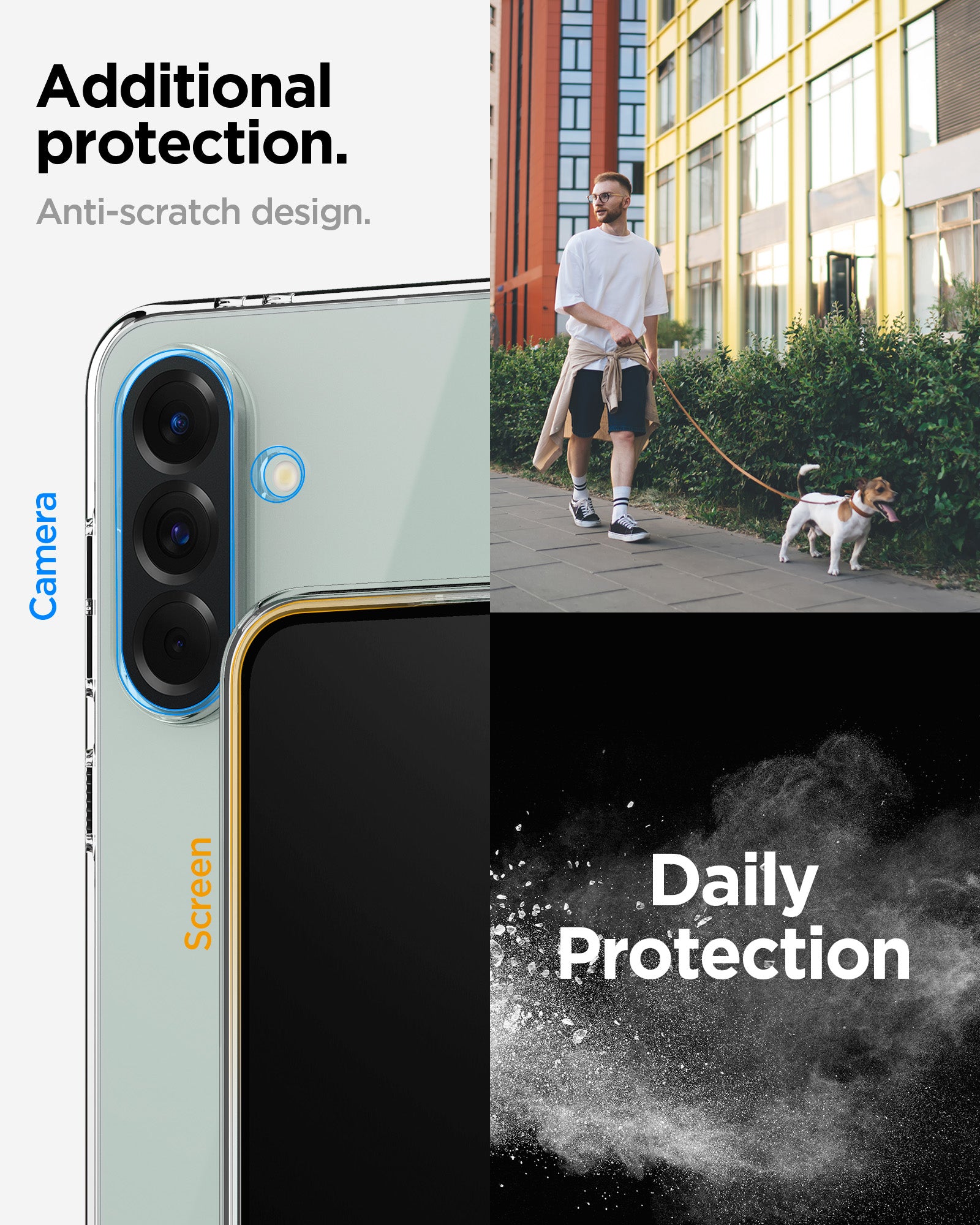 ACS09296 - Galaxy A56 5G Case Liquid Crystal in Crystal Clear additional protection. Anti scratch design.