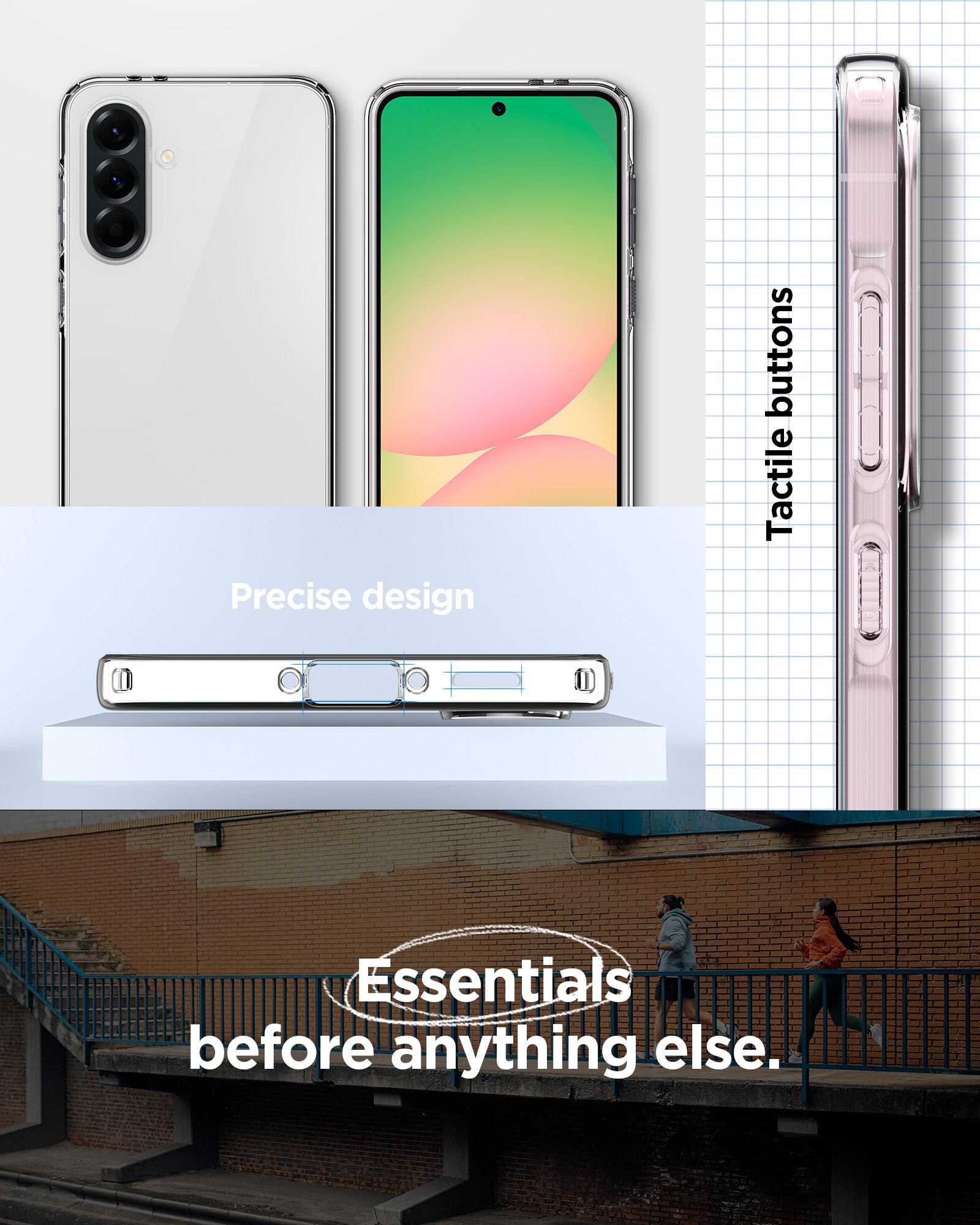 ACS09296 - Galaxy A56 5G Case Liquid Crystal in Crystal Clear Precise design, tactile buttons.