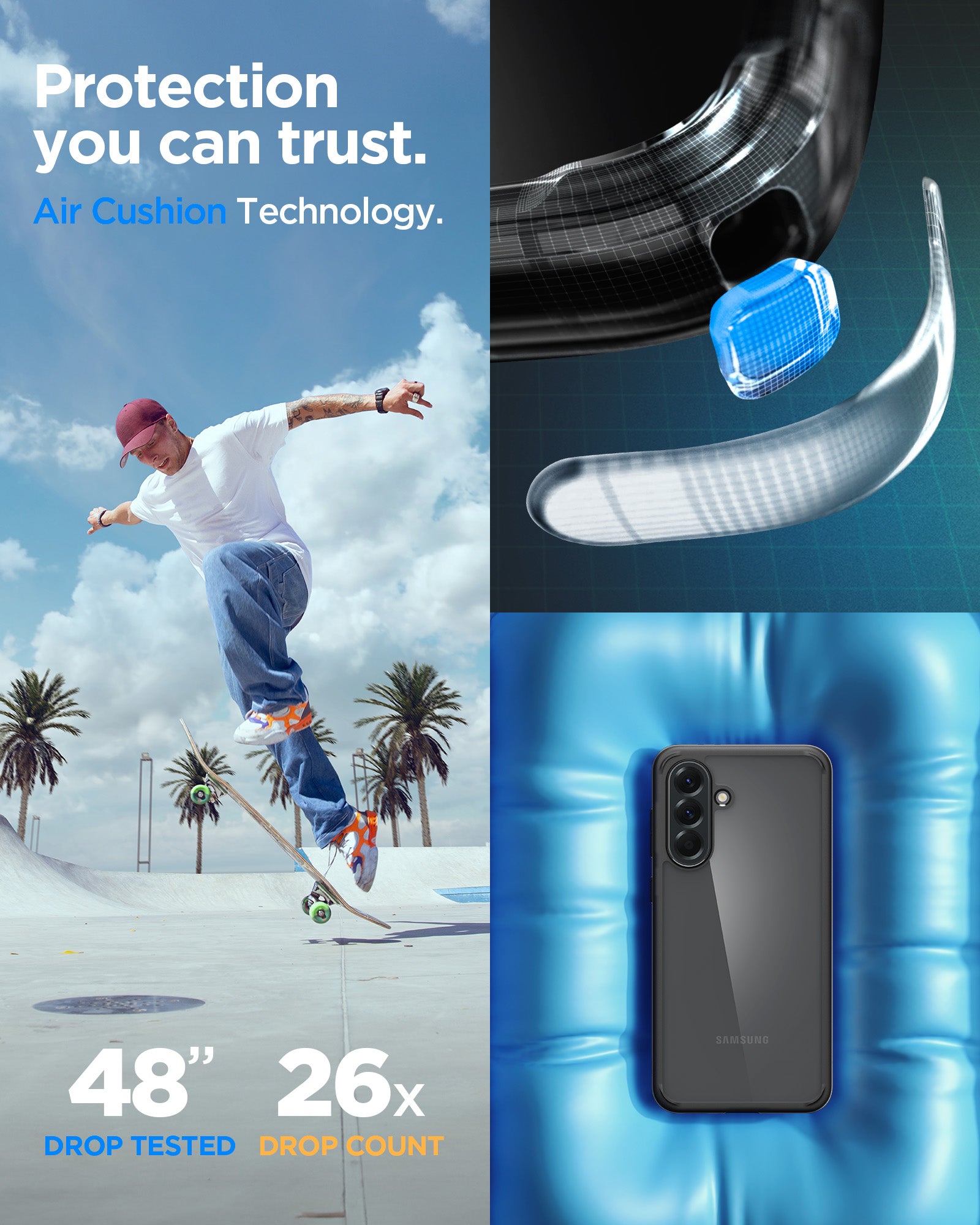 ACS09293 - Galaxy A56 5G Case Ultra Hybrid in Matte Black protection you can trust.