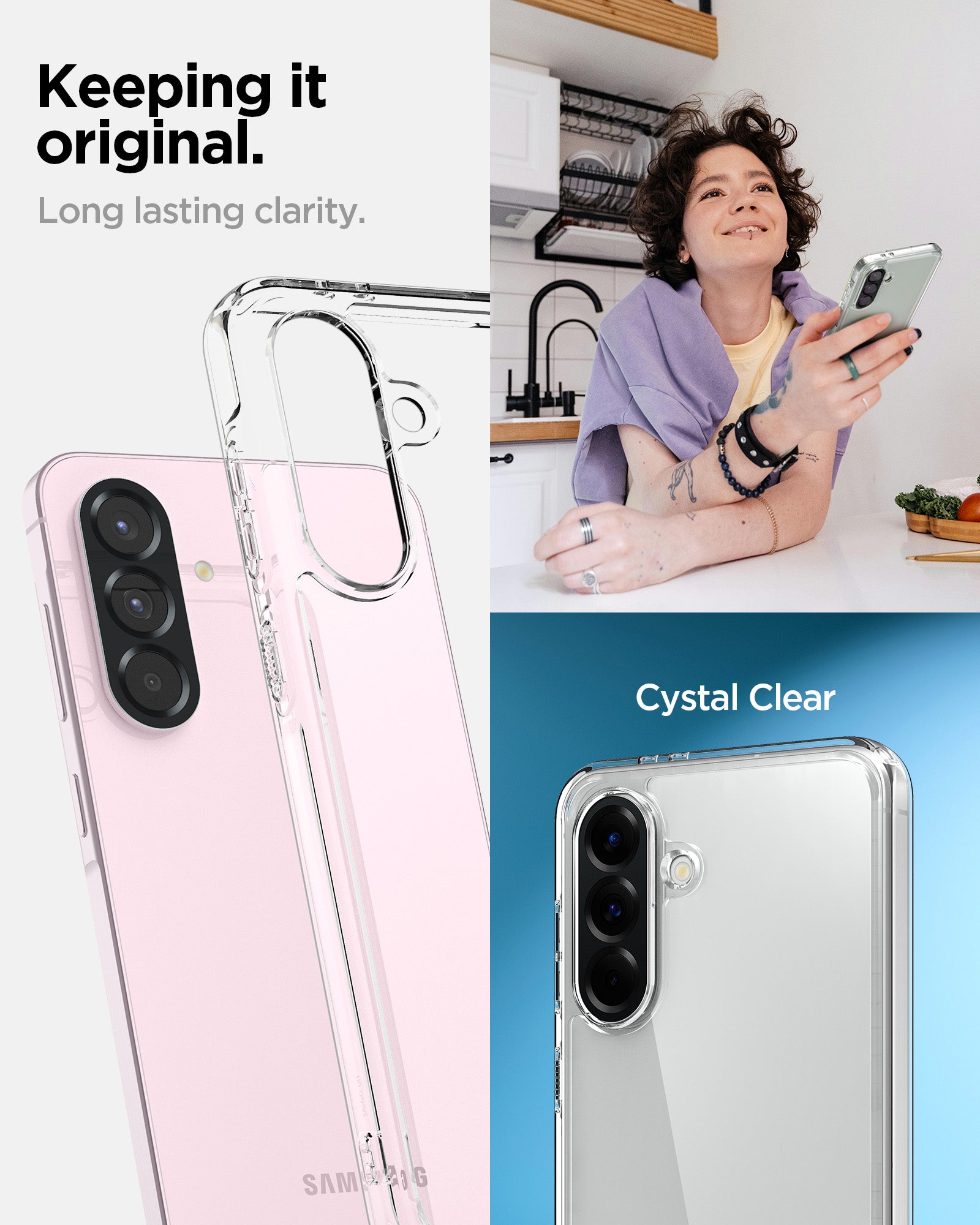 ACS09292 - Galaxy A56 5G Case Ultra Hybrid in Crystal Clear keeping it original. long lasting clarity.