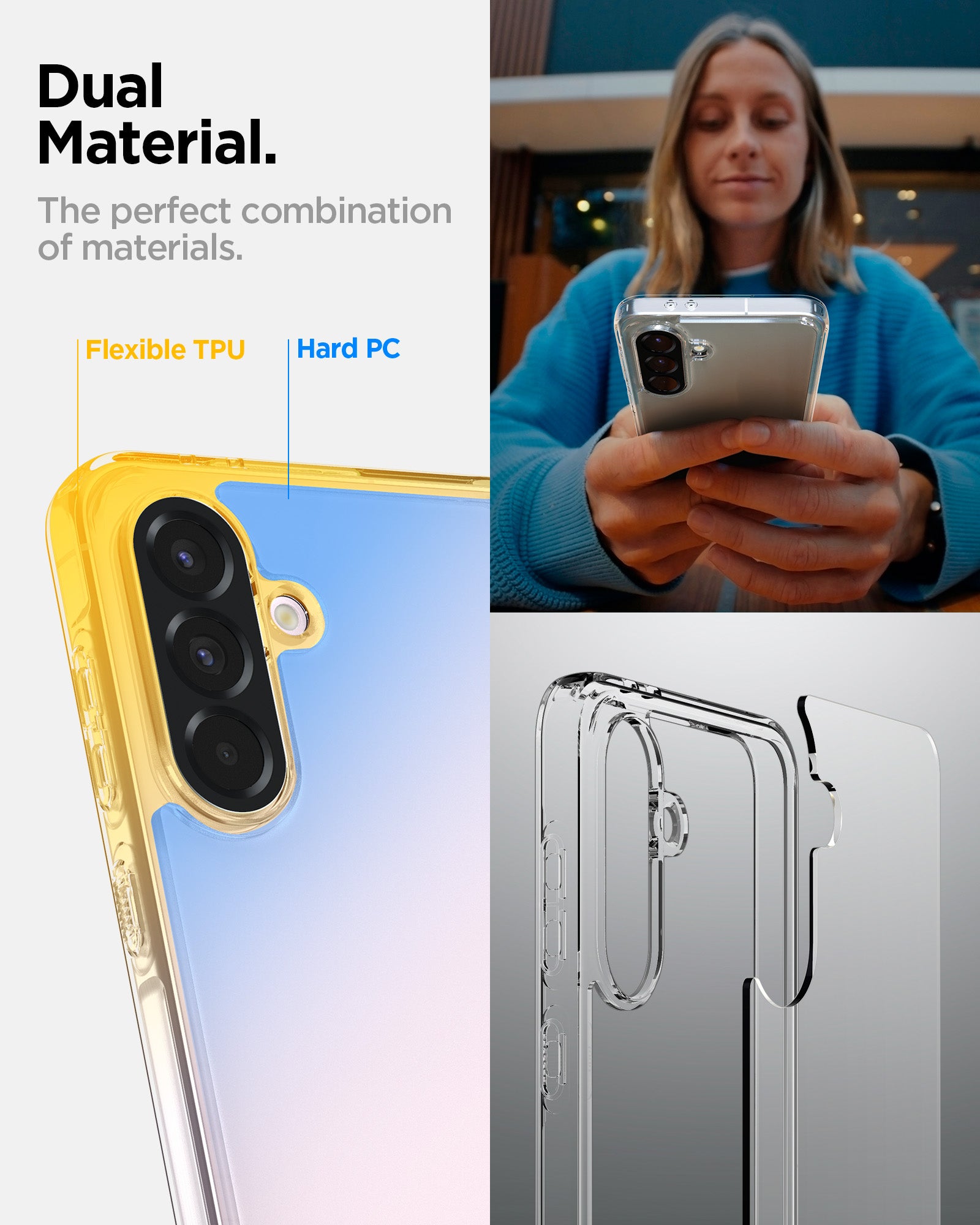 ACS09292 - Galaxy A56 5G Case Ultra Hybrid in Crystal Clear dual material. The perfect combination of materials.