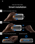 AGL11397 - Spigen EZ Fit Pro Galaxy A57 5G screen protector 3-step smart installation guide showing hold, pull, press and slide method
