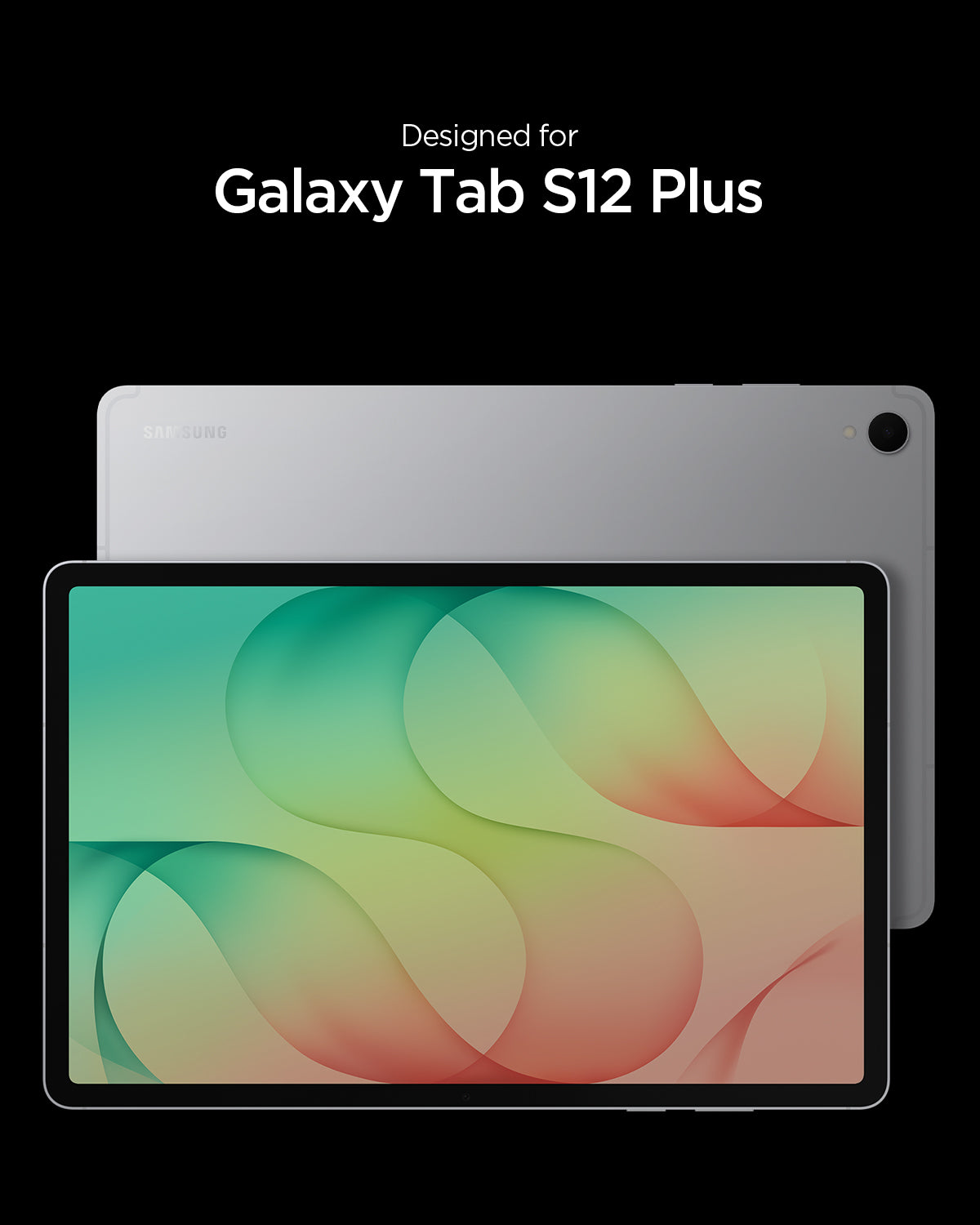 AGL11954 - Galaxy Tab S12+ Glas.tR EZ Fit Pro showing front and back views of the Galaxy Tab S12 Plus to indicate device compatibility.