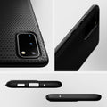 ACS00754 - Galaxy S20 Plus Liquid Air Case in black showing the different angles