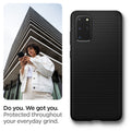 ACS00754 - Galaxy S20 Plus Liquid Air Case in black showing the protection throughout your everyday grind