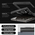 ACS07304 - Galaxy S24 Ultra Case Neo Hybrid in Black showing the full protection, dual-layered and raised edges. Durable PC-rigid frame for secure fit and solid grip all around and Flexible TPU-Shock absorbing material allows for easy installation
