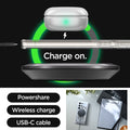 ACS07624 - Galaxy S24 Ultra Case Ultra Hybrid Metal Ring Zero One (MagFit) in Natural Titanium charge on. powershare. wireless charge. USB-C cable.
