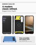 ACS08977 - Galaxy S25 Plus Case Rugged Armor (MagFit) in Matte Black A modern classic refined. Rugged armor magfit. Only compatible with galaxy s25+. Not compatible with galaxy s25 and galaxy s25 ultra.