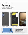 ACS08978 - Galaxy S25 Plus Case Rugged Armor (MagFit) in Marble Gray A modern classic refined. Rugged armor magfit. Only compatible with galaxy s25+. Not compatible with galaxy s25 and galaxy s25 ultra.