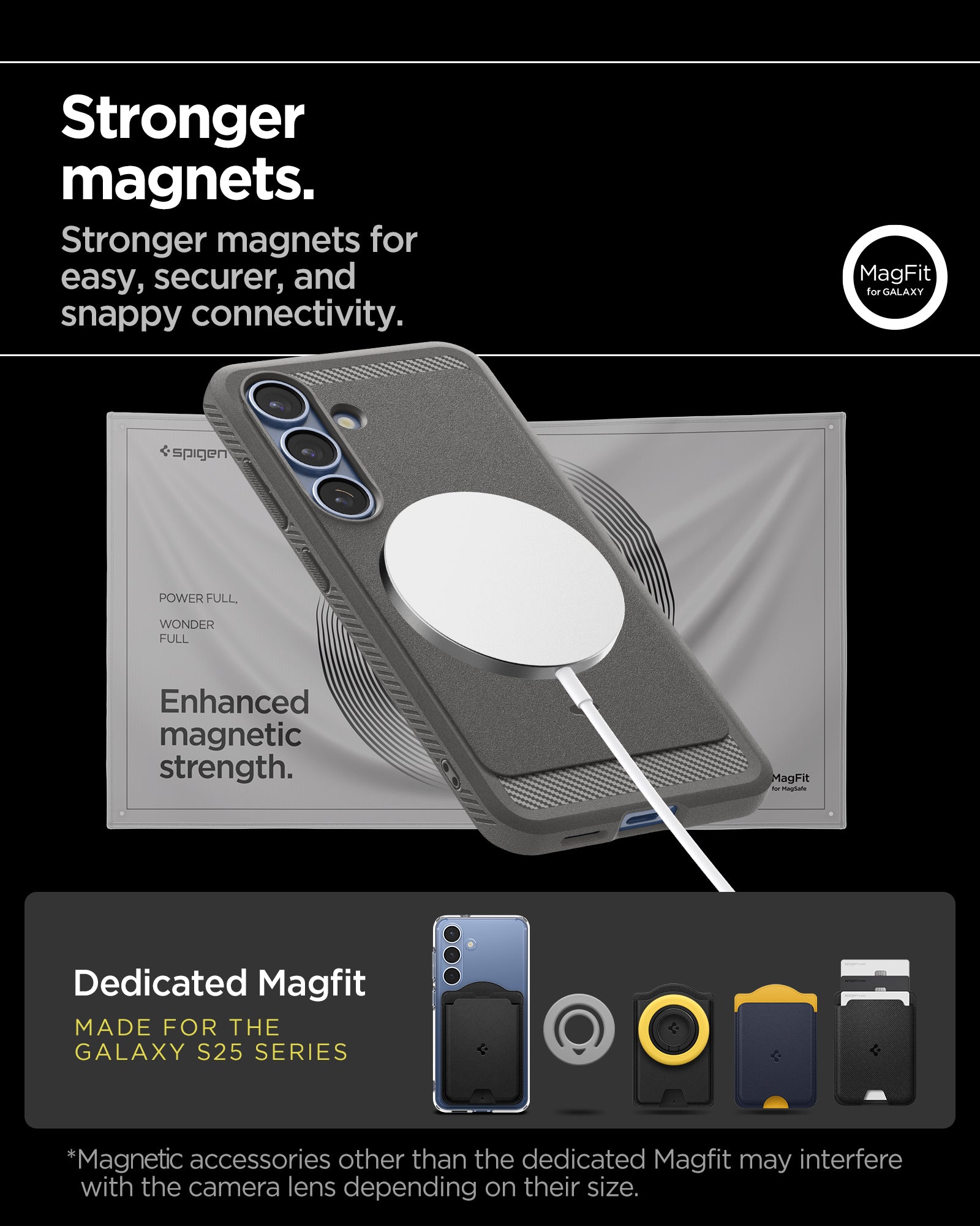 ACS08978 - Galaxy S25 Plus Case Rugged Armor (MagFit) in Marble Gray stronger magnets. Stronger magnets for easy, securer, and snappy connectivity. Dedicated magfit. Made for the galaxy s25 series.