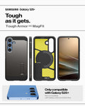 ACS08988 - Galaxy S25 Plus Case Tough Armor AI (MagFit) in Gunmetal showing the only compatible with Galaxy S25+. Not compatible with  Galaxy S25/Galaxy S25 Ultra