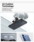 ACS08986 - Galaxy S25 Plus Case Ultra Hybrid in Frost Black showing the Air Cushion Technology. Airbag-like corners mitigate impact from every drops. Ultimate Durability Proven. 48