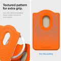 AFA09233 - Galaxy S25 Case MagSafe Card Holder Nano Pop (MagFit) in Orange Beige showing textured pattern for extra grip.