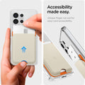 AFA09233 - Galaxy S25 Case MagSafe Card Holder Nano Pop (MagFit) in Orange Beige showing accessibility made easy.