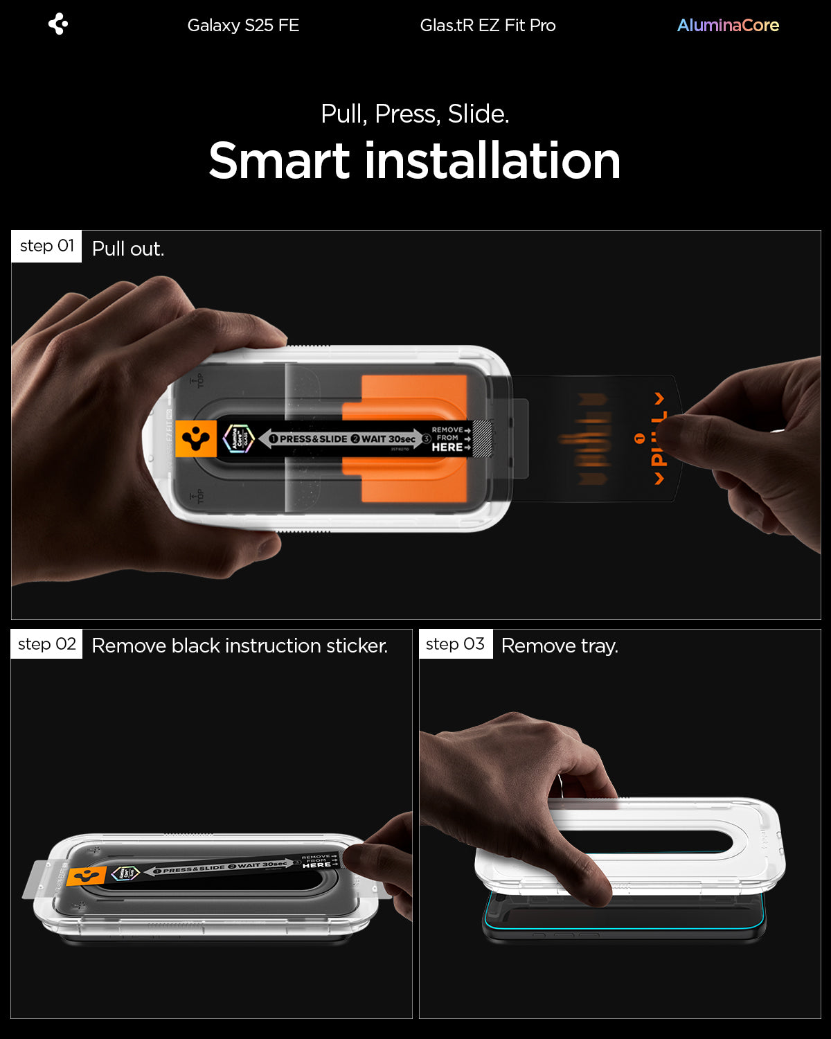 AGL10202- Galaxy S25 FE GLAS.tR EZ Fit Pro