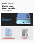 AGL09090 - Galaxy S25 Optik Pro EZ Fit Lens Protector in Black showing the compatibility. Only compatible with Galaxy S25. Not compatible with Galaxy S25 Ultra/Galaxy S25+ and Galaxy S24