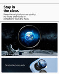 AGL09086 - Galaxy S25 Plus Optik Pro EZ Fit Lens Protector in Black showing staying in the clear. Keep the original picture quality. No more blemishes or reflections from the flash. Maintains original camera quality