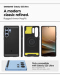 ACS08951 - Galaxy S25 Ultra Case Rugged Armor (MagFit) in Matte Black Samsung Galaxy S25 Ultra. A modern classic refined. Rugged armor magfit. Only compatible with galaxy s25 ultra. Not compatible with galaxy s25 and galaxy s25+.