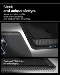 ACS08951 - Galaxy S25 Ultra Case Rugged Armor (MagFit) in Matte Black sleek and unique design. sleek and slim profile with matte coating and carbon fiber detailing. textured tpu sides for added grip.