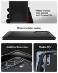 ACS08951 - Galaxy S25 Ultra Case Rugged Armor (MagFit) in Matte Black matte coating anti slip and anti fingerprints. Modern and slim profile. Additional protection. flexible tpu.