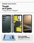 ACS08966 - Galaxy S25 Ultra Case Tough Armor AI (MagFit) in Abyss Green showing the only compatible with Galaxy S25 Ultra. Not compatible with Galaxy S25 and Galaxy S25+