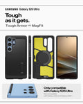 ACS08964 - Galaxy S25 Ultra Case Tough Armor AI (MagFit) in Black showing only compatible with Galaxy S25 Ultra. Not compatible with  Galaxy S25/Galaxy S25+