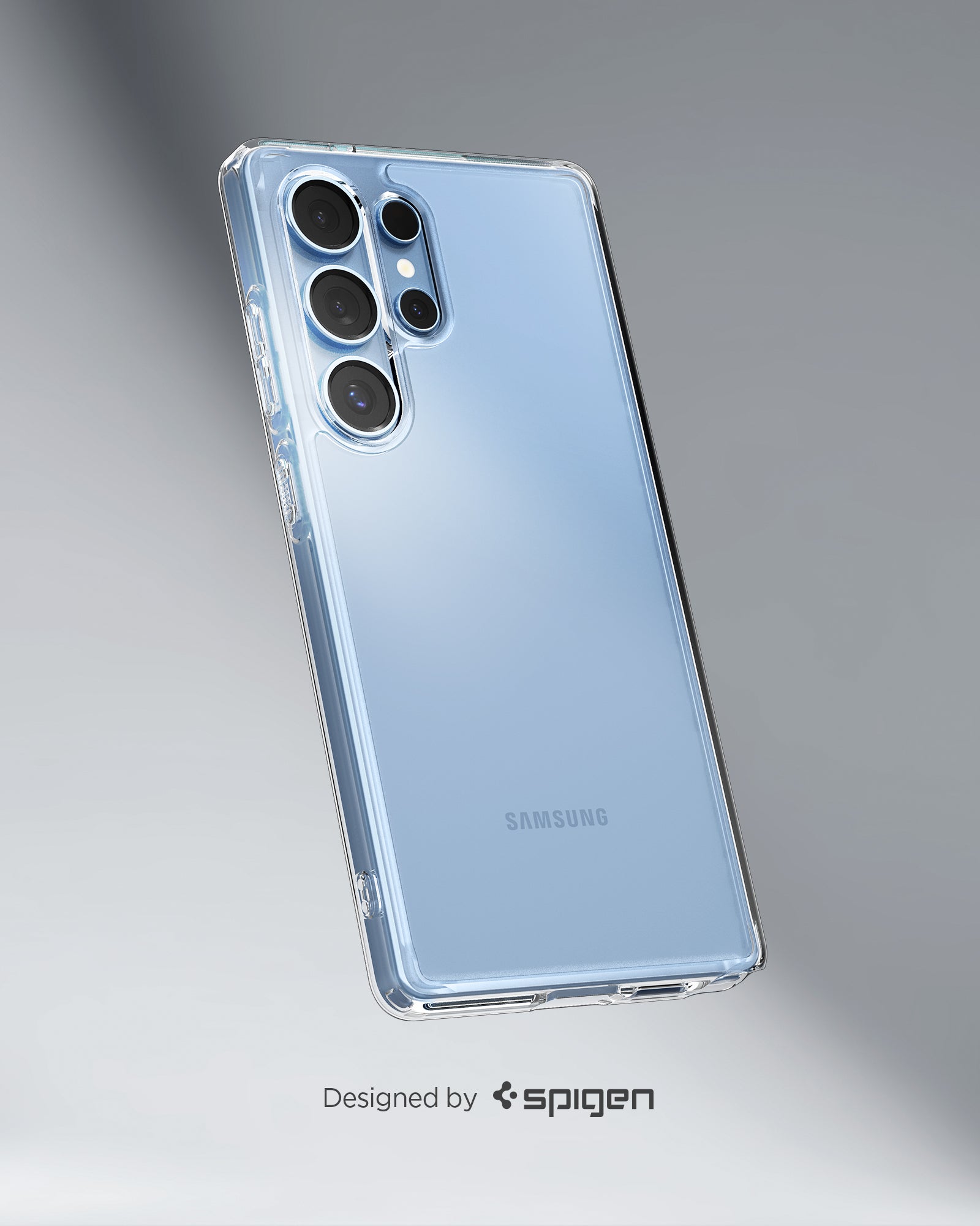 ACS08961 - Galaxy S25 Ultra Case Ultra Hybrid in Crystal Clear showing the back, partial side and bottom