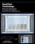 ACS08961 - Galaxy S25 Ultra Case Ultra Hybrid in Crystal Clear showing the DuraClear Technology. Delay TPU discoloration 1.6x longer with Spigen's exclusive Anti-Yellowing tech
