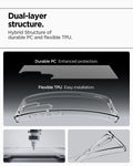 ACS08961 - Galaxy S25 Ultra Case Ultra Hybrid in Crystal Clear showing the dual-layer structure. Hybrid Structure of durable PC and flexible TPU. Durable PC Enhanced protection. Flexible TPU Easy installation