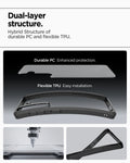 ACS09007 - Galaxy S25 Case Ultra Hybrid in Frost Black showing the dual-layer structure. Hybrid Structure of durable PC and flexible TPU. Durable PC Enhanced protection. Flexible TPU Easy installation