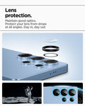 AGL09081 - Galaxy S25 Ultra Optik Pro EZ Fit Lens Protector in Black showing the lens protection. Maintain good optics. Protect your lens from drops at all angles. Day in, day out