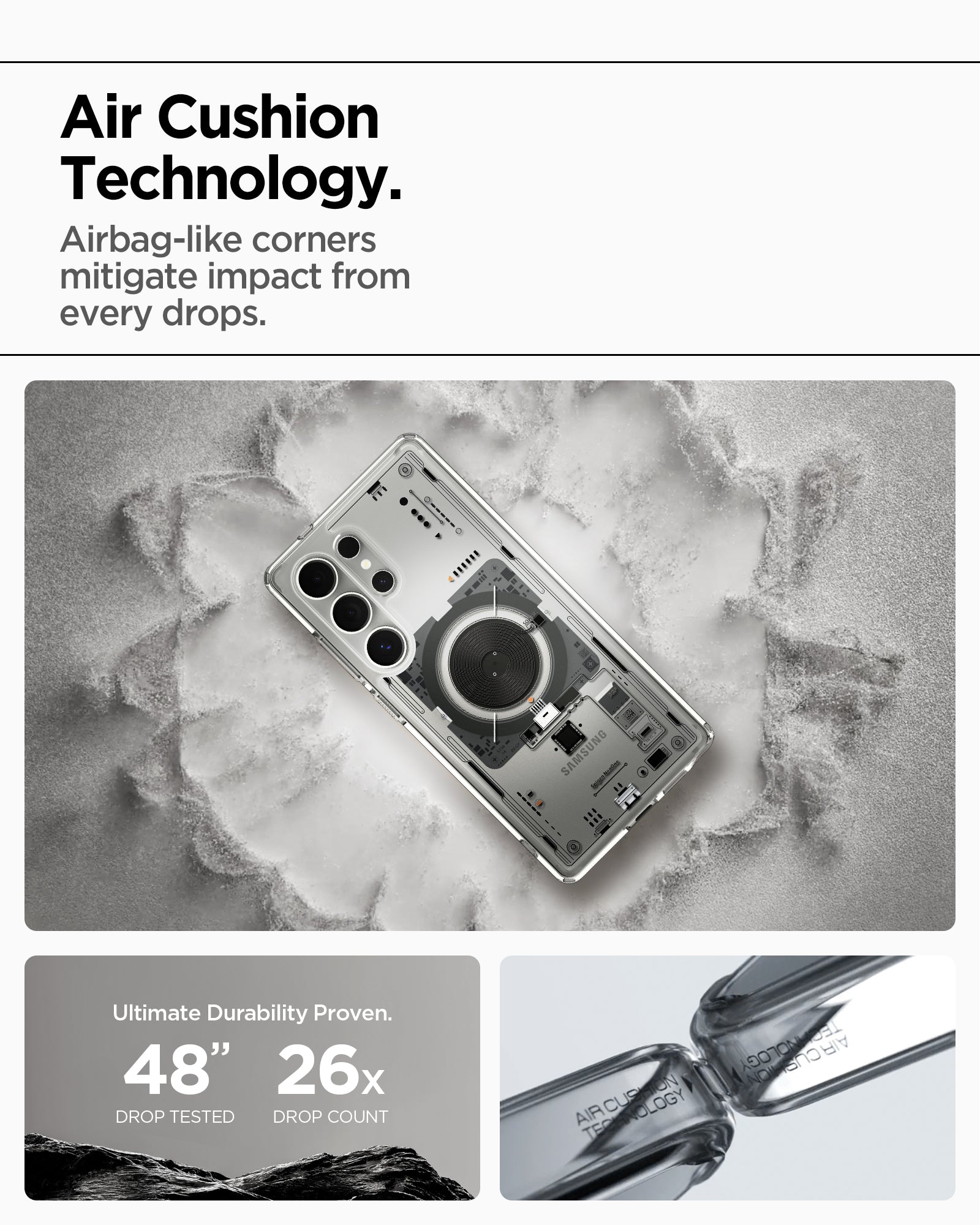 ACS08959 - Galaxy S25 Ultra Case Ultra Hybrid Metal Ring Neo One (MagFit) in Neo One air cushion technology. Airbag like corners mitigate impact from every drops.