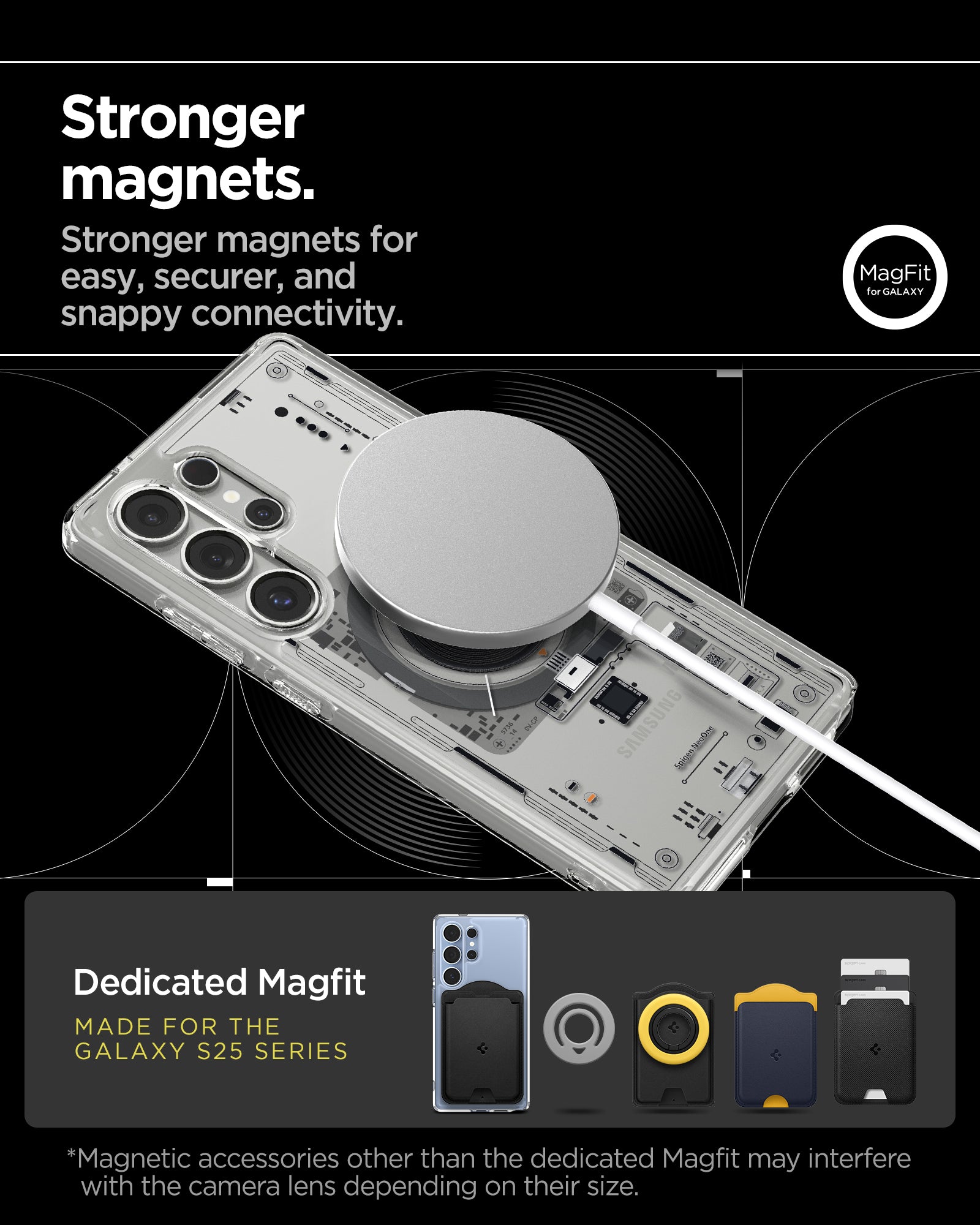 ACS08959 - Galaxy S25 Ultra Case Ultra Hybrid Metal Ring Neo One (MagFit) in Neo One stronger magnets. stronger magnets for easy securer and snappy connectivity