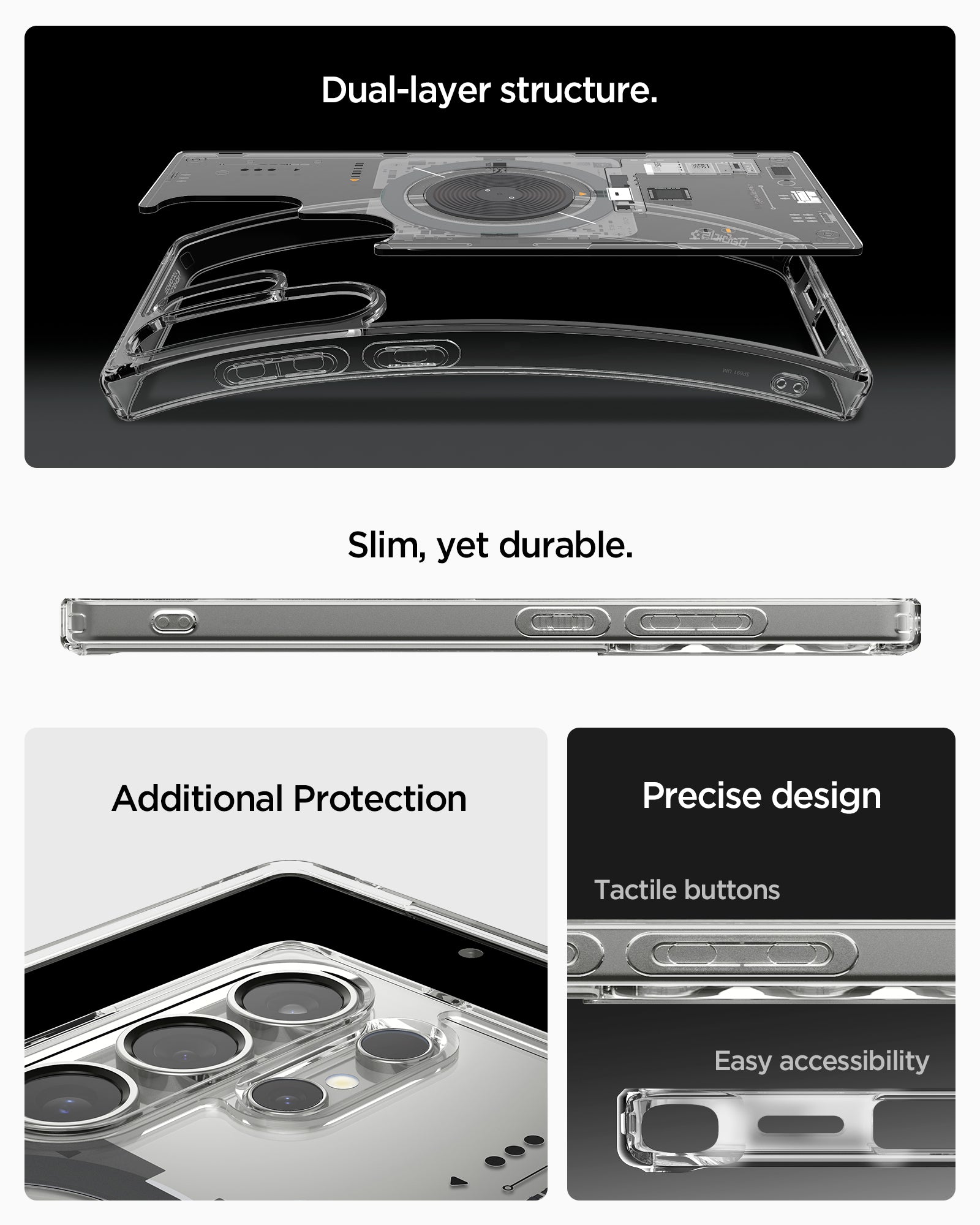 ACS08959 - Galaxy S25 Ultra Case Ultra Hybrid Metal Ring Neo One (MagFit) in Neo One dual layer structure. slim yet durable. additional protection. precise design. tactile buttons. easy accessibility.