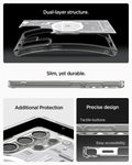 ACS08958 - Galaxy S25 Ultra Case Ultra Hybrid Metal Ring Zero One (MagFit) in Zero One White showing the dual-layer structure. Slim, yet durable. Additional protection. Precise design with tactile buttons and easy accessibility 