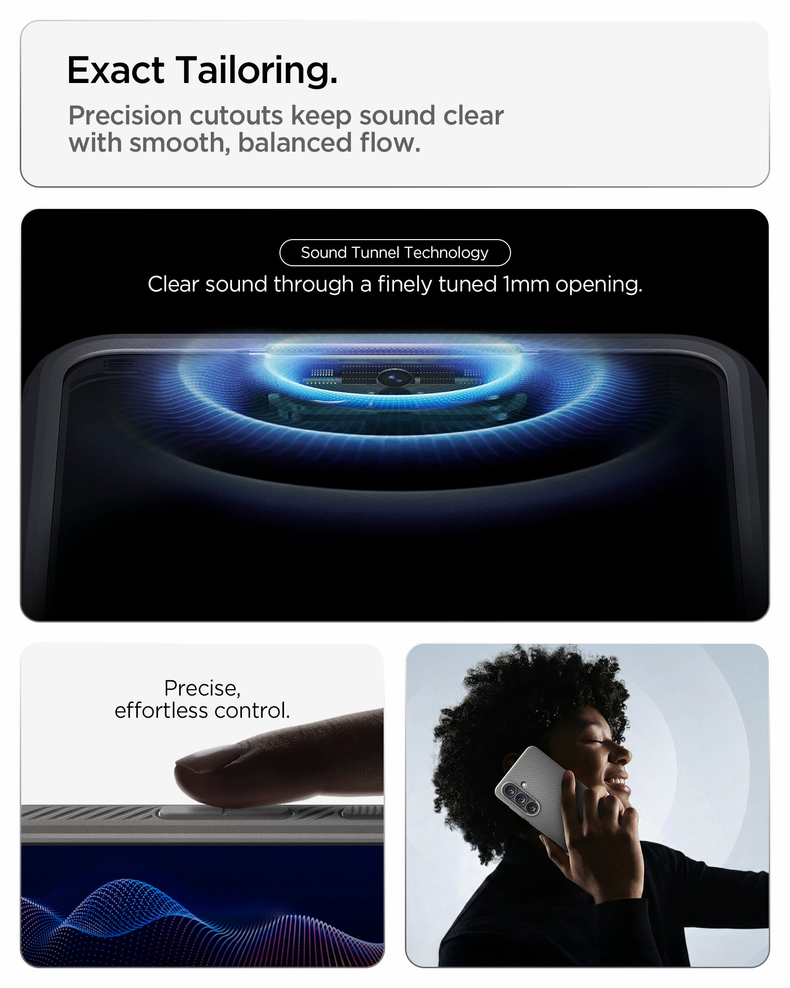 ACS11210 - Galaxy S26 Plus Liquid Air in Marble Gray showing exact tailoring. precision cutouts keep sound clear with smooth balanced flow