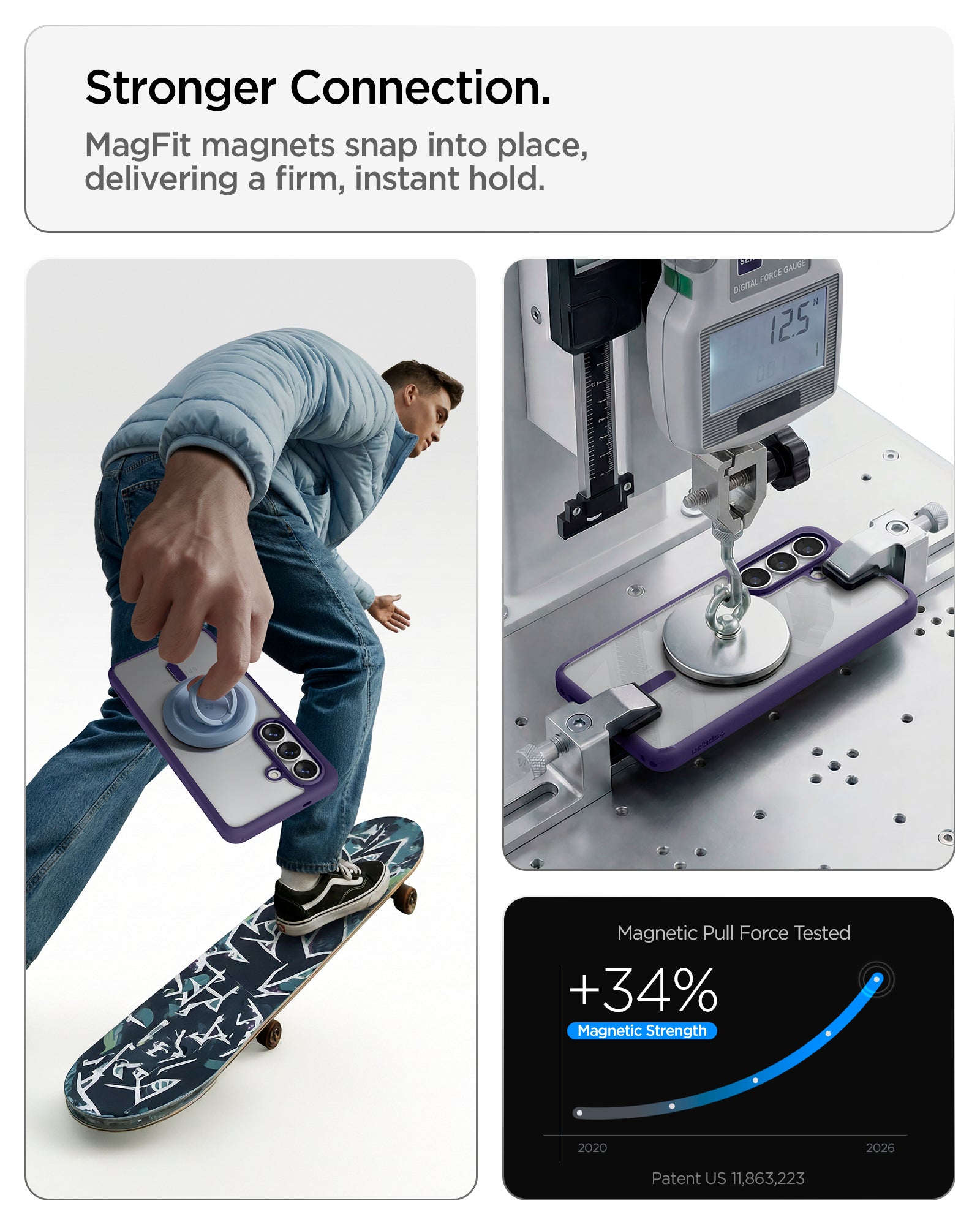 ACS11164 - Galaxy S26 Plus Case Ultra Hybrid (Mag Fit) Deep Purple showing stronger connection with mag fit