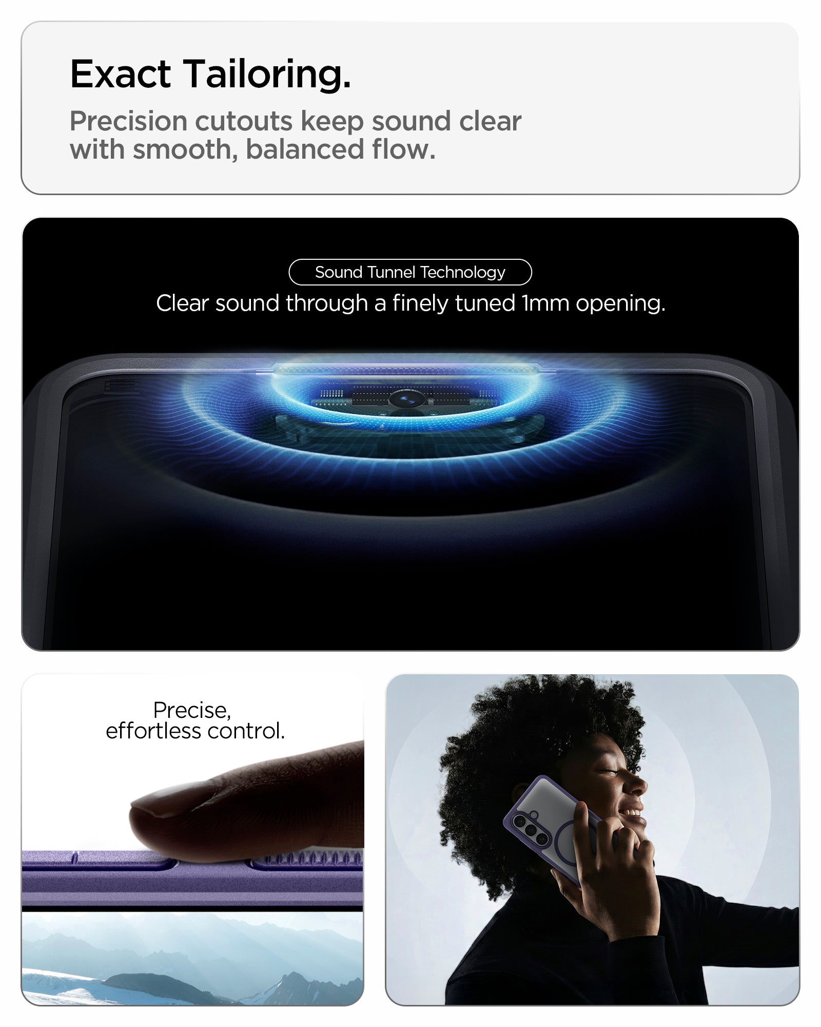 ACS11164 - Galaxy S26 Plus Case Ultra Hybrid (Mag Fit) Deep Purple showing exact tailoring. precision cutouts keep sound clear with smooth balanced flow