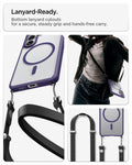 ACS11164 - Galaxy S26 Plus Case Ultra Hybrid (Mag Fit) Deep Purple showing lanyard ready. Bottom lanyard cutouts for a secure steady grip and hands free carry