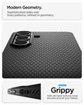 ACS11055 - Galaxy S26 Liquid Air (Mag Fit) in Matte Black showing modern geometry. sophisticated sides and truss patterns refined in geometry