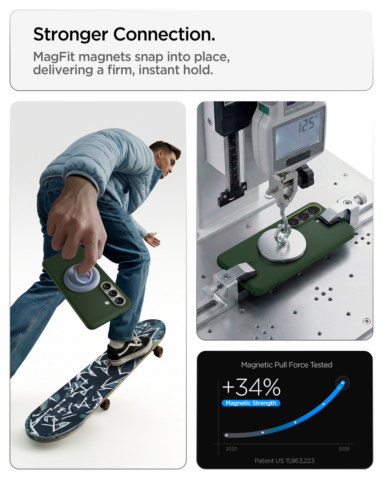 ACS11067 - Galaxy S26  Nano Pop (Mag Fit) in Avo Green showing stronger connection with mag fit